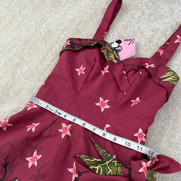 NWT Vixen by Micheline Pitt Tropical Terror Wiggle Faux Wrap Midi Dress XS - Picture 7 of 9